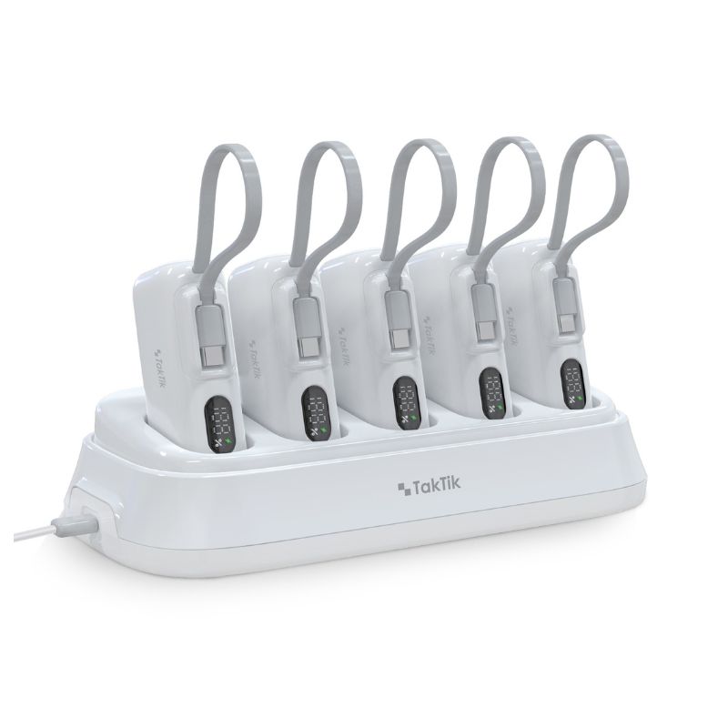 Taktik 5Pcs 10000mAh Power Bank With Charging Station Set